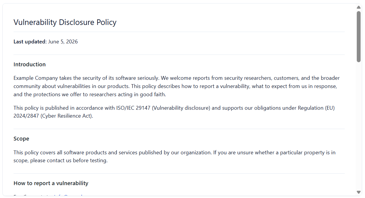 Vulnerability Disclosure Policy